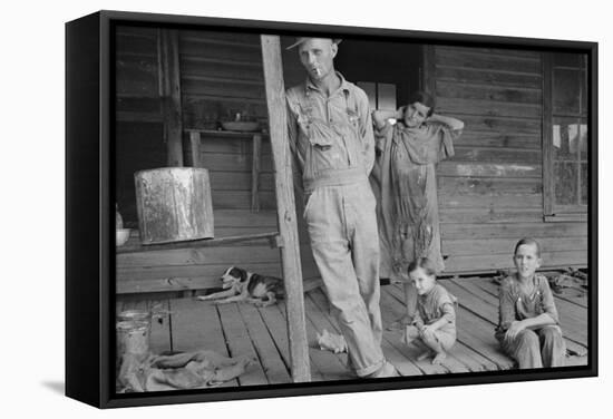 Floyd Burroughs and Tengle children in Hale County, Alabama, 1936-Walker Evans-Framed Stretched Canvas