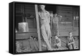 Floyd Burroughs and Tengle children in Hale County, Alabama, 1936-Walker Evans-Framed Stretched Canvas