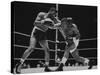 Floyd Patterson, and Sonny Liston During Championship Fight in Won by Liston in 1 1/2 Minutes-George Silk-Stretched Canvas