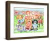 Fluffie Football-Karen Middleton-Framed Giclee Print