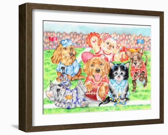 Fluffie Football-Karen Middleton-Framed Giclee Print