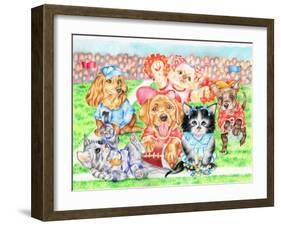 Fluffie Football-Karen Middleton-Framed Giclee Print