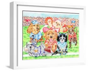 Fluffie Football-Karen Middleton-Framed Giclee Print