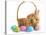 Fluffy Foxy Rabbit in Basket with Easter Eggs-Yastremska-Stretched Canvas