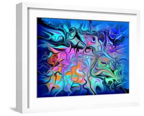 Fluid Blues-Ruth Palmer-Framed Art Print