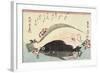 Fluke and Black Bass, Cherry Blossoms-Utagawa Hiroshige-Framed Giclee Print