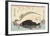 Fluke and Black Bass, Cherry Blossoms-Utagawa Hiroshige-Framed Giclee Print