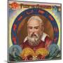 Flur de Galileo Brand Cigar Box Label, Galileo Galilei-Lantern Press-Mounted Art Print