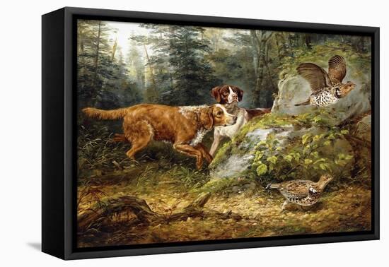 Flushed: Ruffed Grouse Shooting, 1857-Arthur Fitzwilliam Tait-Framed Stretched Canvas