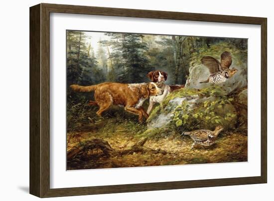 Flushed: Ruffed Grouse Shooting, 1857-Arthur Fitzwilliam Tait-Framed Giclee Print