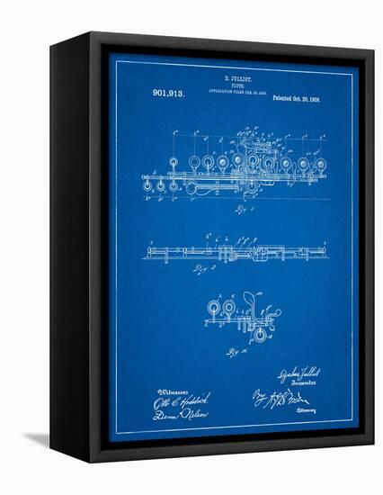 Flute 1908 Patent-Cole Borders-Framed Stretched Canvas