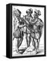 Flute and Cornetto Players, 16th Century-Jost Amman-Framed Stretched Canvas