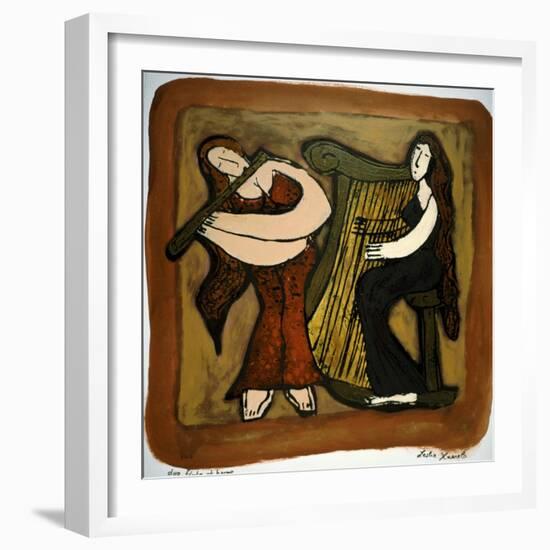 Flute and Harp Duo-Leslie Xuereb-Framed Giclee Print