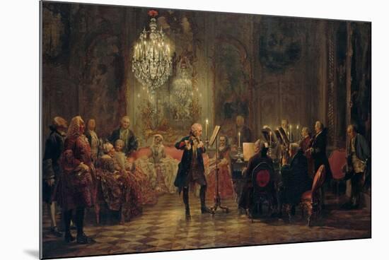 Flute Concert with Frederick the Great in Sanssouci, 1850-1852-Adolph Friedrich von Menzel-Mounted Giclee Print