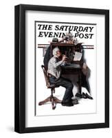 "Flutist" or "Spring Song" Saturday Evening Post Cover, May 16,1925-Norman Rockwell-Framed Giclee Print