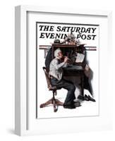 "Flutist" or "Spring Song" Saturday Evening Post Cover, May 16,1925-Norman Rockwell-Framed Giclee Print