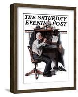 "Flutist" or "Spring Song" Saturday Evening Post Cover, May 16,1925-Norman Rockwell-Framed Giclee Print