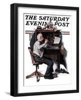 "Flutist" or "Spring Song" Saturday Evening Post Cover, May 16,1925-Norman Rockwell-Framed Giclee Print