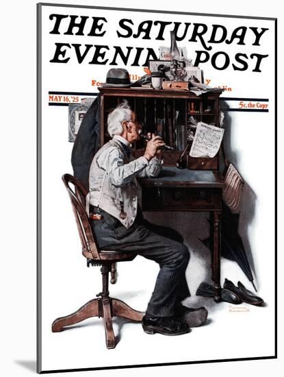 "Flutist" or "Spring Song" Saturday Evening Post Cover, May 16,1925-Norman Rockwell-Mounted Giclee Print