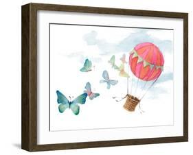 Fluttering Hot Balloon Ride-Lanie Loreth-Framed Art Print