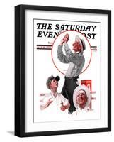 "Fly Ball," Saturday Evening Post Cover, July 28, 1923-Elbert Mcgran Jackson-Framed Giclee Print