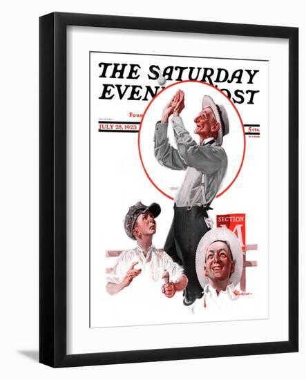 "Fly Ball," Saturday Evening Post Cover, July 28, 1923-Elbert Mcgran Jackson-Framed Giclee Print