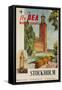 Fly Bea When in Europe, Stockholm Travel Poster-null-Framed Stretched Canvas
