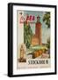 Fly Bea When in Europe, Stockholm Travel Poster-null-Framed Premium Giclee Print