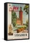 Fly Bea When in Europe, Stockholm Travel Poster-null-Framed Stretched Canvas