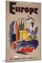 Fly by Clipper: Europe; Pan American World Airways-null-Mounted Art Print