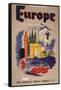 Fly by Clipper: Europe; Pan American World Airways-null-Framed Stretched Canvas