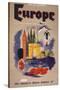 Fly by Clipper: Europe; Pan American World Airways-null-Stretched Canvas