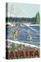 Fly Fisherman, Anchorage, Alaska-Lantern Press-Stretched Canvas