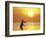 Fly Fisherman at Sunrise, Keys, Florida, USA-null-Framed Photographic Print