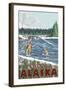 Fly Fisherman, Cordova, Alaska-Lantern Press-Framed Art Print