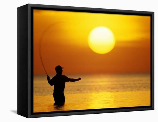 Fly Fisherman in the Florida Keys, Florida, USA-null-Framed Stretched Canvas