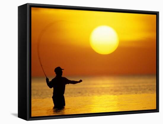 Fly Fisherman in the Florida Keys, Florida, USA-null-Framed Stretched Canvas