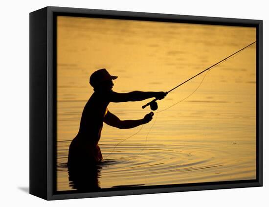 Fly Fisherman in the Florida Keys, Florida, USA-null-Framed Stretched Canvas