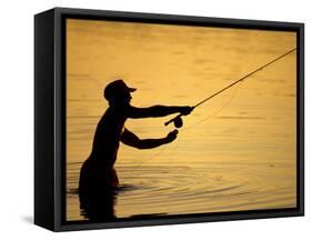 Fly Fisherman in the Florida Keys, Florida, USA-null-Framed Stretched Canvas