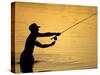 Fly Fisherman in the Florida Keys, Florida, USA-null-Stretched Canvas