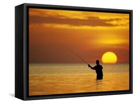 Fly Fisherman in the Florida Keys, Florida, USA-null-Framed Stretched Canvas