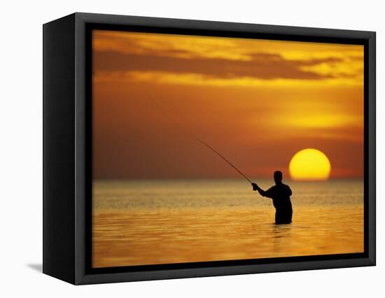 Fly Fisherman in the Florida Keys, Florida, USA-null-Framed Stretched Canvas