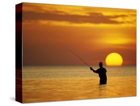 Fly Fisherman in the Florida Keys, Florida, USA-null-Stretched Canvas