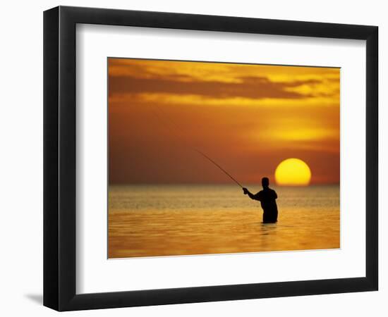 Fly Fisherman in the Florida Keys, Florida, USA-null-Framed Photographic Print