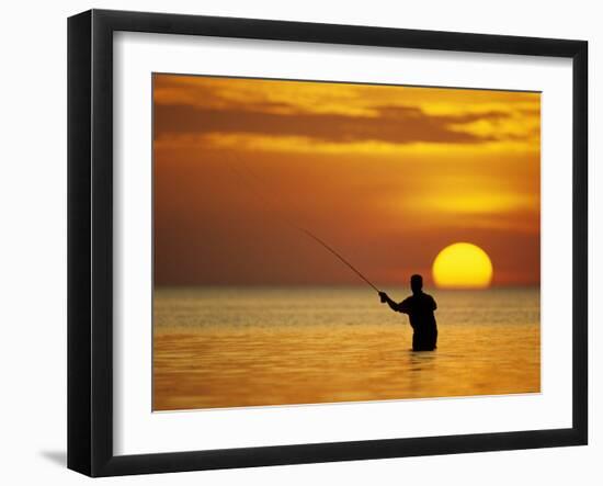 Fly Fisherman in the Florida Keys, Florida, USA-null-Framed Photographic Print