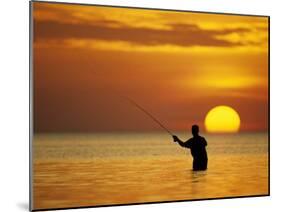 Fly Fisherman in the Florida Keys, Florida, USA-null-Mounted Photographic Print