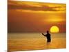 Fly Fisherman in the Florida Keys, Florida, USA-null-Mounted Photographic Print