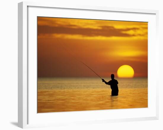 Fly Fisherman in the Florida Keys, Florida, USA-null-Framed Photographic Print