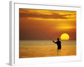 Fly Fisherman in the Florida Keys, Florida, USA-null-Framed Photographic Print