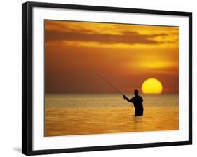 Fly Fisherman in the Florida Keys, Florida, USA-null-Framed Photographic Print